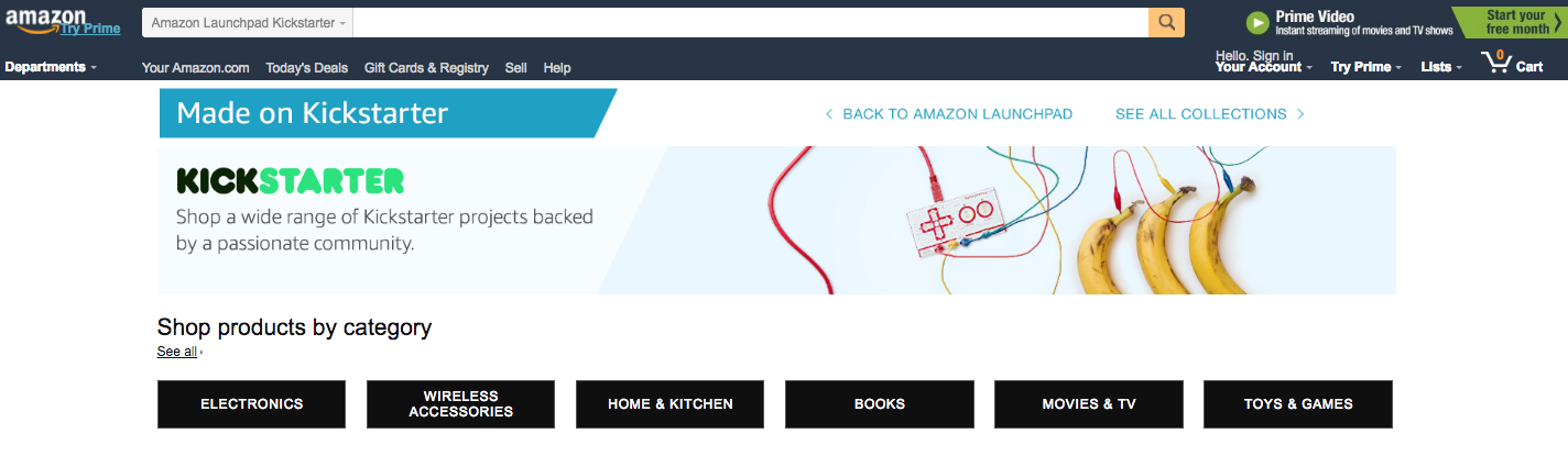 Amazon Launchpad：打通群众募资Kickstarter产品的电商最后一哩路